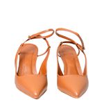 Slingback em Couro Salto Fino Caramelo
