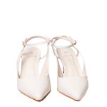 Slingback em Couro Salto Fino Off White