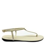 Sandália Rasteira Off White em Couro Isabella