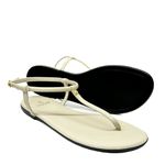 Sandália Rasteira Off White em Couro Isabella