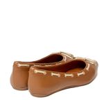 Sapatilha Confort Caramelo em Couro Bico Fino