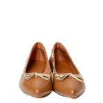 Sapatilha Confort Caramelo em Couro Bico Fino