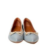 Sapatilha Confort Azul Hortênsia em Couro Bico Fino