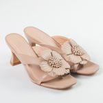 Tamanco Bege Salto Taça Couro Eva