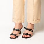 Sandália Preta Salto Taça Ana