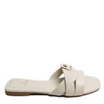 Sandália Rasteira Off White Chrys Couro