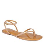 Sandália Rasteira Mel em Couro Sagian