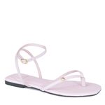 Sandália Rasteira Rosa Candy em Couro Sagian