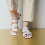 Sandália Rasteira Off White Mila Couro