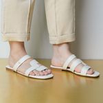 Sandália Rasteira Off White Mila Couro