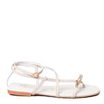 Sandália Rasteira Off White Couro 