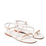 Sandália Rasteira Off White Couro 