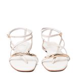 Sandália Rasteira Off White Couro 
