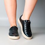 Tênis Feminino Preto Couro