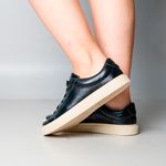 Tênis Feminino Preto Couro