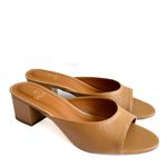 Tamanco Mel Salto Bloco em Couro