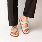 Sandália Papete Off White Ana Couro