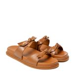 Sandália Papete Caramelo Ana Couro