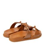 Sandália Papete Caramelo Ana Couro