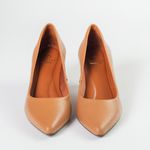Scarpin Confort Salto Fino Mel em Couro Clarice
