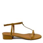 Sandália Mel Salto Bloco Couro