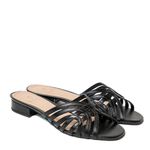 Tamanco Preto Salto Bloco Couro