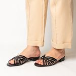 Tamanco Preto Salto Bloco Couro