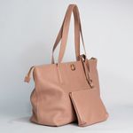Bolsa Shopping Bege Couro Grande