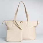 Bolsa Shopping Off White Couro Grande