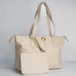 Bolsa Shopping Off White Couro Grande