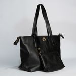 Bolsa Shopping Preta Couro Grande
