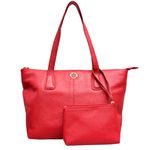 Bolsa Shopping Vermelha Couro Grande