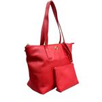 Bolsa Shopping Vermelha Couro Grande