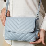 Bolsa Camila Azul Candy Couro Matelassê