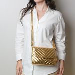 Bolsa Camila Dourada Couro Matelassê