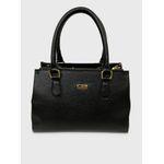 Bolsa Tote Preta Couro Média