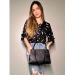 Bolsa Tote Preta Couro Média