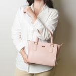 Bolsa Tote Bege Couro Alça Removível