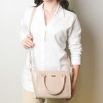 Bolsa Tote Croco Bege Couro