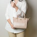 Bolsa Tote Croco Bege Couro