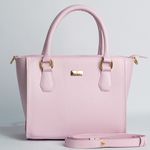 Bolsa Tote Rosa Candy Couro Alça Removível