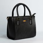 Bolsa Tote Preta Couro Alça Removível