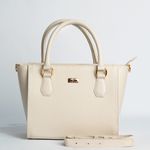 Bolsa Tote Off White Couro Alça Removível