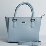 Bolsa Tote Azul Candy Couro Alça Removível