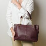 Bolsa Vinho Shopping Grande Couro