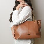 Bolsa Caramelo Shopping Grande Couro