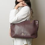 Bolsa Marrom Shopping Grande Couro