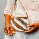 Bolsa Tiracolo Dourada Couro