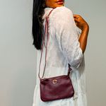 Bolsa Tiracolo Vinho Couro