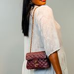 Bolsa Tiracolo Vinho Couro Matelassê Média Tati